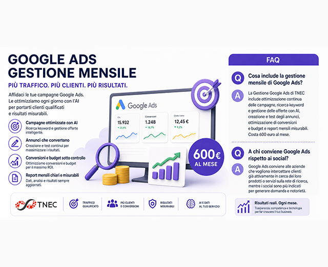 Più clienti per il nuovo progetto, da subito, con Google ADS
